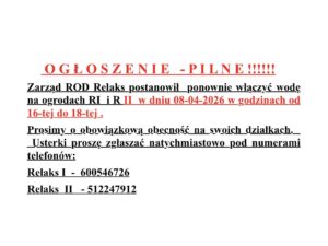 Włączenie wody na działkach Relaks